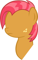 Size: 709x1101 | Tagged: safe, artist:leapingriver, babs seed, one bad apple, bust, filly, freckles, frown, head, minimalist, no eyes, portrait, profile, simple background, solo, transparent background, vector