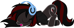 Size: 2672x1006 | Tagged: safe, artist:zacatron94, oc, oc only, oc:thunder dash, donut steel, headphones, morning ponies, not rainbow dash, request, solo