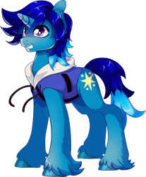 Size: 800x964 | Tagged: safe, artist:pyoo-kee-pony, derpibooru import, oc, oc only, oc:light shine, pony, unicorn, clothes, commission, jacket, male, solo, stallion