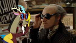 Size: 1000x562 | Tagged: safe, discord, a series of unfortunate events, count olaf, jim carrey, sunglasses