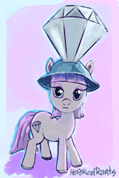 Size: 500x743 | Tagged: safe, artist:hereticalrants, maud pie, hat, solo, wrong cutie mark