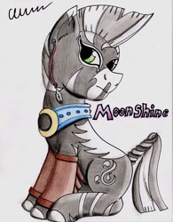Size: 790x1011 | Tagged: safe, artist:the1king, oc, oc only, zebra, solo, traditional art