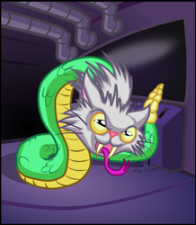 Size: 2936x3364 | Tagged: safe, artist:cazra, cat, chimera, hybrid, snake, fallout equestria, genetic engineering, solo