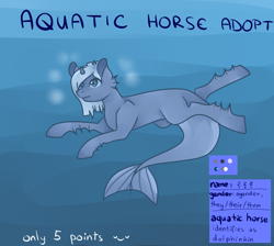 Size: 950x850 | Tagged: safe, artist:hairidan, derpibooru import, oc, oc only, merpony, original species, shark pony, adoptable, agender, solo, underwater