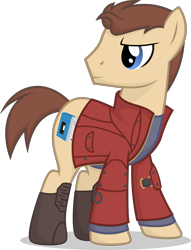 Size: 1905x2500 | Tagged: safe, artist:stainless33, earth pony, pony, chris pratt, guardians of the galaxy, lyrics in the comments, peter quill, ponified, simple background, solo, star-lord, transparent background, vector