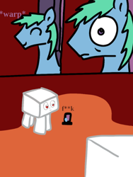 Size: 768x1024 | Tagged: safe, derpibooru import, oc, oc only, oc:kim wind, earth pony, pony, ghast, lava, male, minecraft, nether (minecraft), stallion