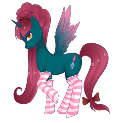 Size: 1985x2097 | Tagged: safe, artist:twigileia, oc, oc only, oc:empress lace, alicorn, pony, alicorn oc, clothes, simple background, socks, solo, striped socks, transparent background