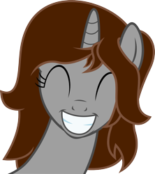 Size: 1177x1324 | Tagged: safe, artist:internetianer, derpibooru import, oc, oc only, oc:cubic, pony, unicorn, cute, eyes closed, female, grin, happy, simple background, solo, transparent background, vector