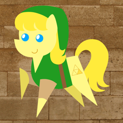 Size: 850x850 | Tagged: safe, artist:perfectpinkwater, derpibooru import, link, pointy ponies, ponified, solo, the legend of zelda