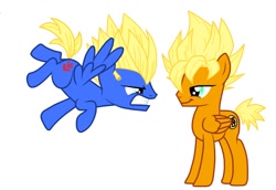 Size: 1024x704 | Tagged: safe, derpibooru import, pony creator, dragon ball z, goku, ponified, super saiyan, vegeta