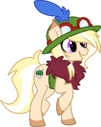 Size: 371x463 | Tagged: safe, artist:alphastars, earth pony, pony, hat, league of legends, ponified, simple background, solo, teemo, transparent background