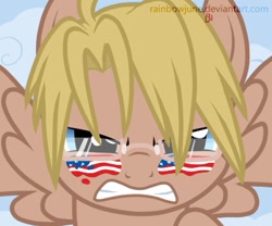 Size: 400x333 | Tagged: safe, artist:rainbowjune, flag, glasses, hetalia, ponified, solo, united states