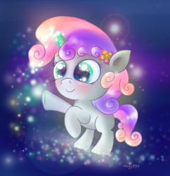 Size: 1555x1609 | Tagged: safe, artist:mugg1991, derpibooru import, sweetie belle, pony, bipedal, blushing, cute, diasweetes, magic, rearing, smiling, solo, sparkles, sweetie belle's magic brings a great big smile