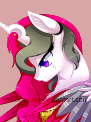 Size: 1500x2000 | Tagged: safe, artist:rainbowjune, oc, oc only, alicorn, pony, alicorn oc, curved horn, solo