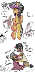 Size: 773x1600 | Tagged: safe, artist:tokiball12345, daring do, doctor caballeron, comic, daballeron, dialogue, female, male, scene parody, shipping, straight, writing