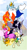 Size: 1300x2400 | Tagged: safe, artist:fuutachimaru, alicorn, bat pony, pony, undead, unicorn, vampire, vampony, adventure time, flame princess, group photo, ice king, marceline, ponified, princess bubblegum