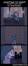 Size: 583x1371 | Tagged: safe, artist:drawponies, artist:terminuslucis, derpibooru import, oc, oc only, oc:midnight thirst, earth pony, pony, comic:adapting to night, comic:adapting to night: midnight thirst, comic, silhouette