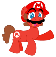 Size: 195x200 | Tagged: safe, derpibooru import, mario, ponified, solo, super mario bros.