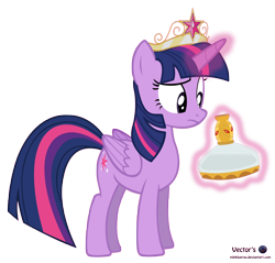 Size: 6400x6112 | Tagged: safe, artist:mlpblueray, derpibooru import, twilight sparkle, twilight sparkle (alicorn), alicorn, pony, princess twilight sparkle (episode), absurd resolution, female, flashback potion, magic, mare, simple background, solo, telekinesis, transparent background, vector