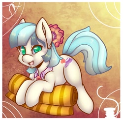 Size: 1085x1060 | Tagged: safe, artist:shushikitty, derpibooru import, coco pommel, happy, solo