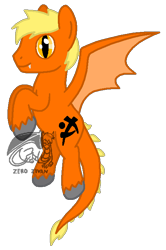 Size: 482x727 | Tagged: safe, artist:zerozivan, derpibooru import, oc, oc only, oc:blaze fyre, dracony, longma, original species, male, solo, stallion