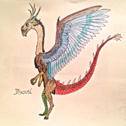 Size: 2048x2048 | Tagged: safe, artist:scinlao, derpibooru import, discord, draconequus, male, solo, traditional art