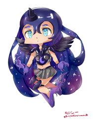 Size: 1024x1365 | Tagged: safe, artist:poopoo-himesama, derpibooru import, nightmare moon, human, chibi, humanized, solo