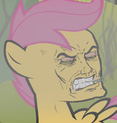 Size: 591x619 | Tagged: safe, edit, scootaloo, meme, rage face, solo