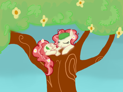 Size: 960x720 | Tagged: safe, artist:bow-stitches, derpibooru import, oc, oc only, oc:earth angel, pegasus, pony, flower, solo, tree