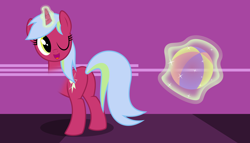 Size: 11200x6400 | Tagged: safe, artist:parclytaxel, oc, oc only, oc:diaphaneity, pony, unicorn, .svg available, absurd resolution, beach ball, fading, invisible, magic, plot, solo, vector, wink