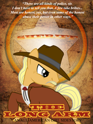 Size: 768x1024 | Tagged: safe, artist:rob barba, oc, oc only, all-american girl, clothes, coat, fanfic art, fanfic cover, moustache, sheriff, shining badge, solo