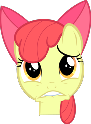 Size: 6000x8149 | Tagged: safe, artist:sir-teutonic-knight, derpibooru import, apple bloom, absurd resolution, faic, lip bite, nervous, simple background, solo, transparent background, vector, worried