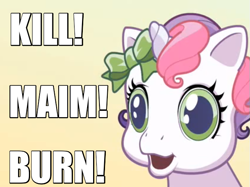 Size: 631x471 | Tagged: safe, derpibooru import, sweetie belle, g3.5, g3.75, image macro, meme, solo, warhammer (game), warhammer 40k