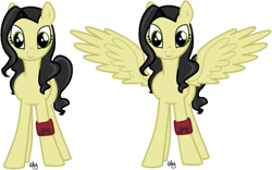 Size: 715x446 | Tagged: safe, artist:xlilsnowfairyx, pegasus, pony, armband, asami sato, future industries, ponified, the legend of korra