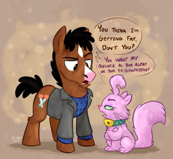 Size: 988x906 | Tagged: safe, artist:thedoggygal, cat, pony, bojack horseman, crossover, dialogue, ponified, princess carolyn