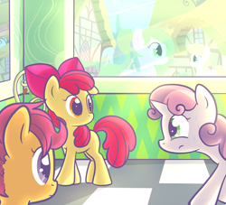 Size: 1100x1000 | Tagged: safe, artist:spikedmauler, derpibooru import, apple bloom, scootaloo, sweetie belle, cutie mark crusaders