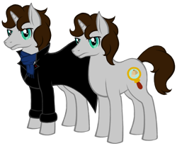 Size: 720x594 | Tagged: safe, artist:stalkeh-kitteh, clothes, ponified, scarf, sherlock, sherlock holmes, solo