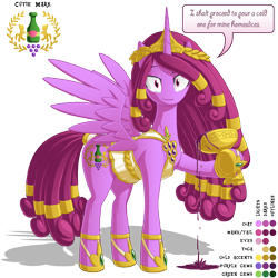 Size: 1100x1100 | Tagged: safe, artist:berrypawnch, berry punch, berryshine, alicorn, pony, alcohol, alicornified, bacchus, berrycorn, dionysus, female, goblet, goddess, libation, mare, pouring, reference sheet, solo, sophisticated as hell, wine