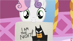 Size: 779x438 | Tagged: safe, sweetie belle, batman, coloring with sweetie belle, dc comics, exploitable meme, i am the night, meme