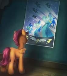 Size: 1292x1469 | Tagged: safe, artist:turnipberry, scootaloo, poster, solo, wonderbolts