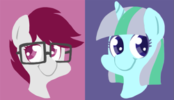 Size: 861x497 | Tagged: safe, artist:coggler, oc, oc only, duo, glasses