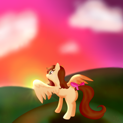 Size: 2048x2048 | Tagged: safe, artist:farondk, oc, oc only, blank flank, solo, sunset