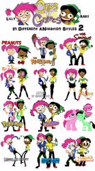 Size: 1944x3504 | Tagged: safe, artist:xeternalflamebryx, archer (show), batman, peanuts, pokémon, ponified, regular show, ren and stimpy, sailor moon, steven universe, style emulation, the fairly oddparents, the flintstones, the simpsons