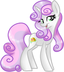 Size: 603x680 | Tagged: safe, artist:frostykat13, sweetie belle, bedroom eyes, looking at you, older, simple background, smiling, solo, transparent background, vector