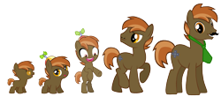 Size: 6899x3244 | Tagged: safe, artist:avisola, button mash, pony, age progression, baby, baby pony, cutie mark, male, moustache, necktie, solo, stallion, teenager