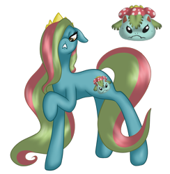 Size: 1323x1355 | Tagged: safe, artist:mondlichtkatze, earth pony, pony, female, mare, pokémon, ponified, solo, venusaur