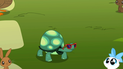 Size: 1280x720 | Tagged: safe, screencap, tank, cat, rabbit, tortoise, may the best pet win, sunglasses