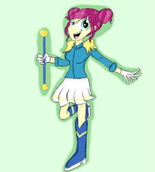 Size: 3255x3609 | Tagged: safe, artist:mildockart, majorette, equestria girls, friendship games, background human, breasts, busty sweeten sour, female, requested art, solo, suika sour