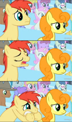 Size: 1600x2700 | Tagged: safe, screencap, berry punch, berryshine, bon bon, carrot top, cherry berry, golden harvest, sweetie drops, twinkleshine, equestria games (episode), animation error, equestria games, hub logo