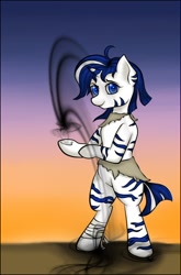 Size: 726x1100 | Tagged: safe, artist:ladykochou, oc, oc only, oc:umbra, zebracorn, cute, filly, magic, shadow